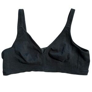 Vintage Bestform Black Cotton Blend Wireless Bra Style 6377 Size 36B
